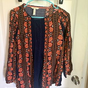 Matilda Jane Navy and Orange Floral Top